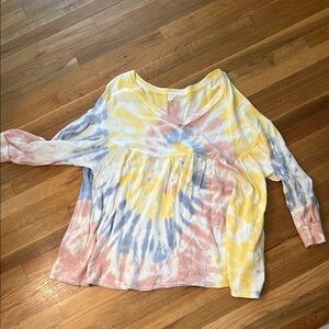 Tie-Dye V-Neck sweatshirt dress